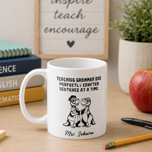 Leraar Grammatica Perfect Ontworpen Zinontwerp Koffiemok