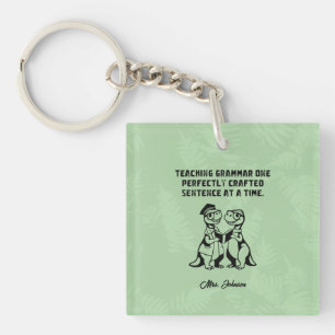 Leraar Grammatica Perfect Ontworpen Zinontwerp Sleutelhanger