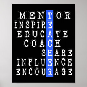 Leraar Grappige Mentor Coach Cadeau Voor Schoolper Poster