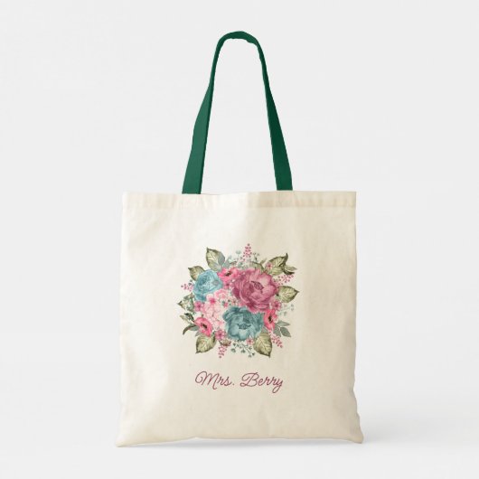 Leraar Great Day Tiny Humans Floral Tote Bag (Achterkant)