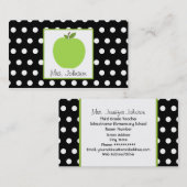 Leraar Green Apple Black met witte pooldots Visitekaartje (Voorkant / Achterkant)