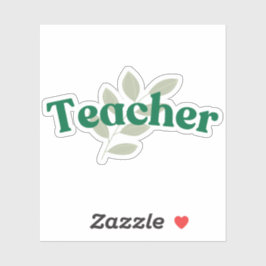 Leraar Groene Blad Sticker