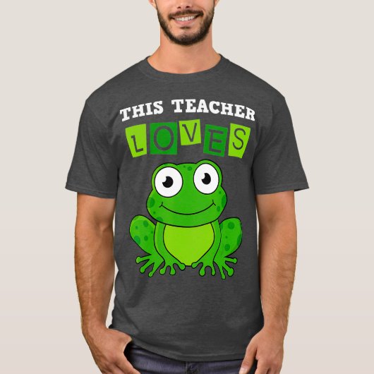 Leraar Groene Bouw Kikker Kindergarten Elementaire T-shirt (Voorkant)