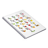 Leraar Groente en Fruit ABC Alfabet A-Z Notitieboek (Rechterzijde)