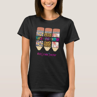 Leraar Groep 3 Leer Liefde Inspireren Potlood Luip T-shirt
