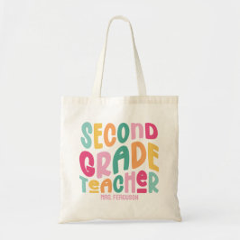 Leraar Groep 4 Kleurrijk Typografie Ontwerp Tote Bag