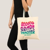 Leraar Groep 4 Kleurrijke Ombre-Typografie Tote Bag (Voorkant (product))