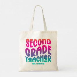 Leraar Groep 4 Kleurrijke Ombre-Typografie Tote Bag