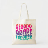 Leraar Groep 4 Kleurrijke Ombre-Typografie Tote Bag (Voorkant)