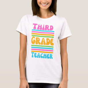 LERAAR GROEP 5 Kleurrijke Bubble Lettertype T-shirt