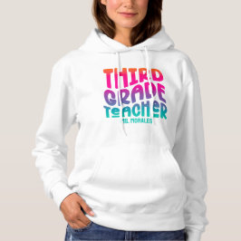 Leraar Groep 5 Kleurrijke Ombre Tekst Ontwerp Hoodie