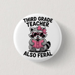 Leraar Groep 5 — Ook Wild Komische Wasbeer Teams Ronde Button 3,2 Cm