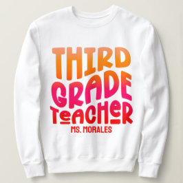 Leraar Groep 5 Oranje Rode Ombre Tekst Ontwerp Trui