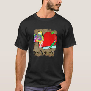 Leraar Groep 6 Appel Hart Liefde Tie Dye Onderwijz T-shirt