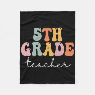 Leraar Groep 7 Retro Groovy Vintage Eerste Schoold Fleece Deken