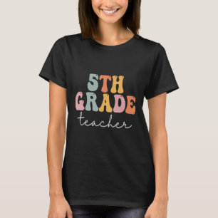 Leraar Groep 7 Retro Groovy Vintage Eerste Schoold T-shirt