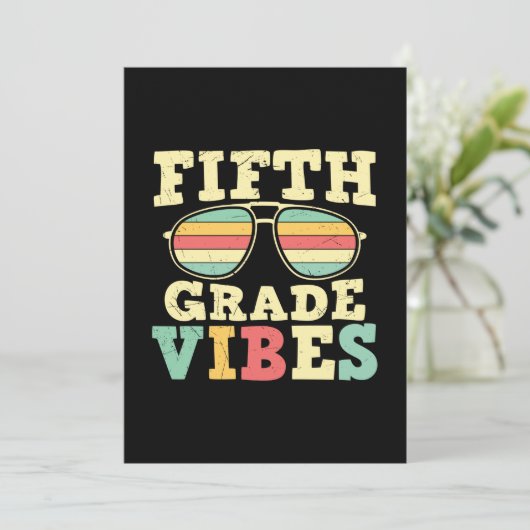 Leraar Groep 7 Vijfde Klas Vibes Kaart (Staand voorkant)