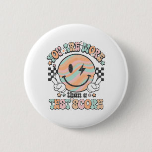 Leraar Groovy Smile Je bent meer dan een test scor Ronde Button 5,7 Cm