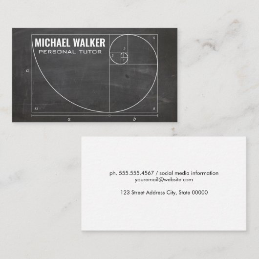 Leraar | Gulden Snede Visitekaartje (Voorkant / Achterkant)