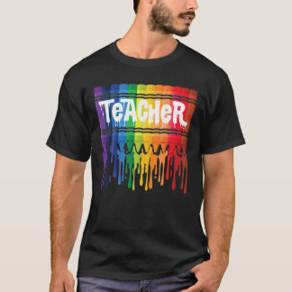 Leraar, haal je Crayon-regenboogleraar T-shirt