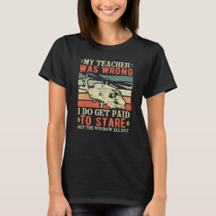 Leraar had het mis Aviator Chopper Militaire Helik T-shirt