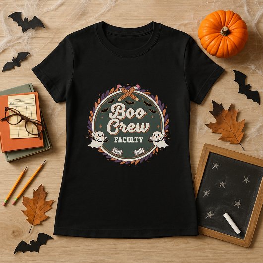 Leraar Halloween Boo Crew Faculty Staff Ghost T-shirt