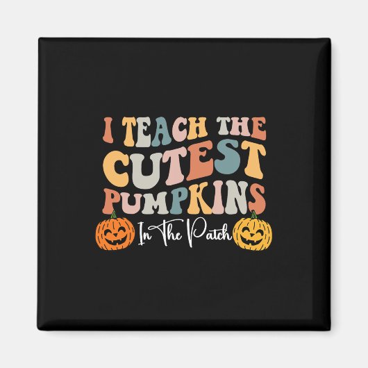 Leraar Halloween Cutest Pumpkins Retro Teacher Fa Magneet (Voorkant)
