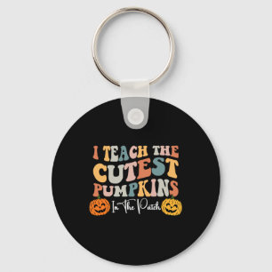 Leraar Halloween Cutest Pumpkins Retro Teacher Fa Sleutelhanger