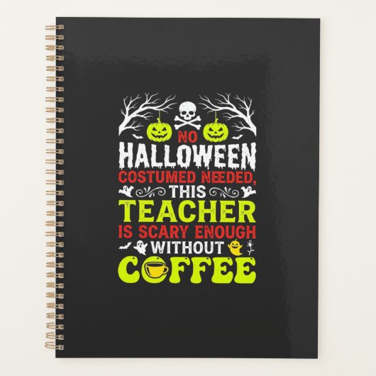 Leraar Halloween Eng Genoeg Koffie Ontwerp_1 Planner (Voorkant)