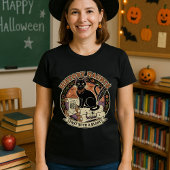 Leraar Halloween Geschiedenis Haunts Cat & Scroll T-shirt