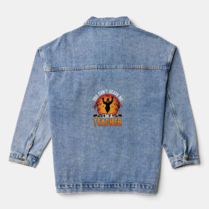 Leraar Halloween Griezelige Geest Leraar Ontwerp_1 Denim Jacket