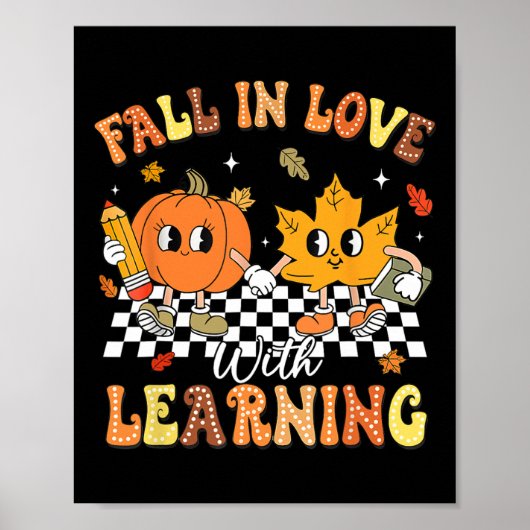 Leraar Halloween Herfst Verliefd Op Leren Dank Poster (Voorkant)