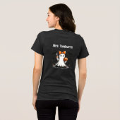 Leraar Halloween "Lees een goed boek" Ghost Bow Tri-Blend Shirt (Achterkant volledig)