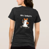 Leraar Halloween "Lees een goed boek" Ghost Bow Tri-Blend Shirt (Achterkant)