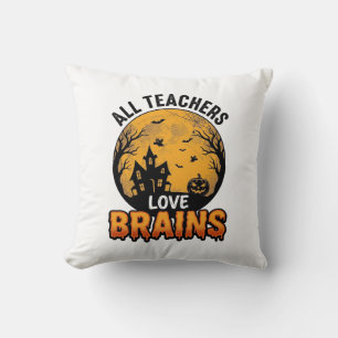Leraar Halloween Liefde Hersenen Vintage Ontwerp_1 Kussen