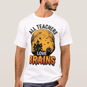 Leraar Halloween Liefde Hersenen Vintage Ontwerp_1 T-shirt