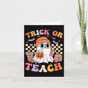 Leraar Halloween truc of leer Schattigee spookkoff Kaart