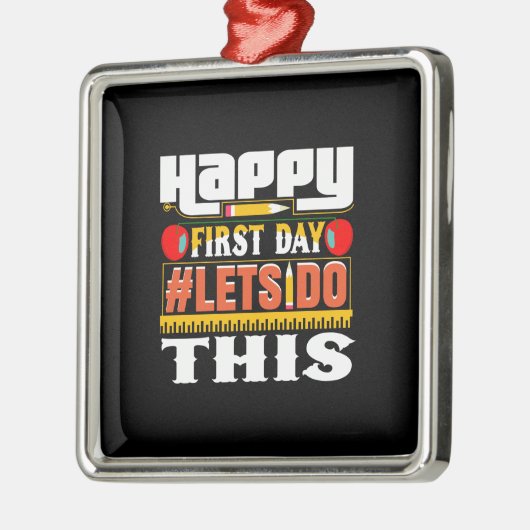 Leraar Happy First Day laat dit doen Metalen Ornament (Links)