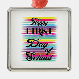 Leraar Happy First Day of School Metalen Ornament