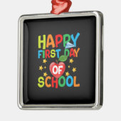Leraar Happy First Day of School Metalen Ornament (Links)