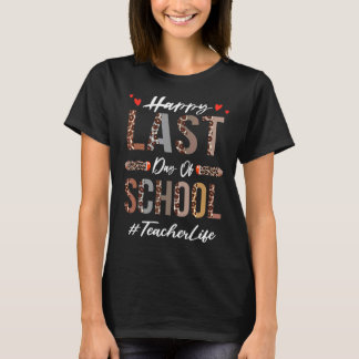 Leraar Happy Last Day of School Summer Leopard 1 T-shirt