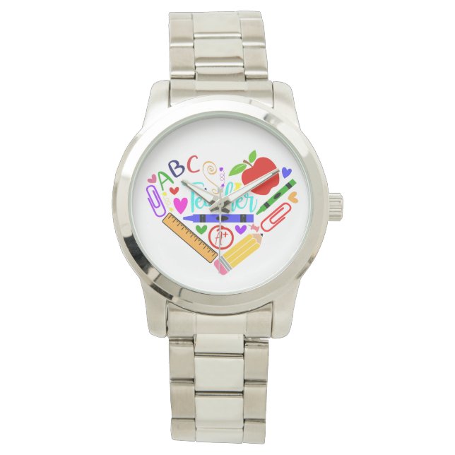 Leraar Heart Horloge (Voorkant)