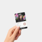 Leraar Homeschoing School Mam ID Floral Badge (Handheld)