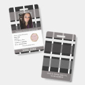 Leraar Homeschooling School Moeder ID Plaid Badge (Voor- en achterkant)