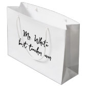 Leraar houdt van 100e schoolonderwijs gepersonalis groot cadeauzakje (Achterkant Gekanteld)