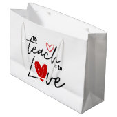 Leraar houdt van 100e schoolonderwijs gepersonalis groot cadeauzakje (Voorkant Gekanteld)