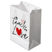 Leraar houdt van 100e schoolonderwijs gepersonalis medium cadeauzakje (Voorkant Gekanteld)