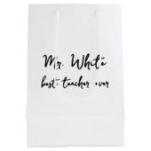 Leraar houdt van 100e schoolonderwijs gepersonalis medium cadeauzakje (Achterkant)