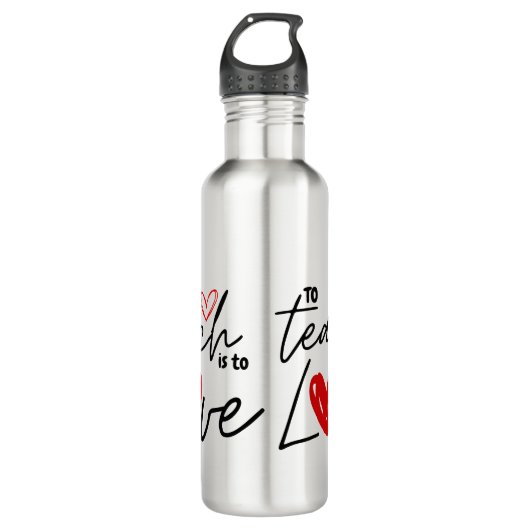 Leraar houdt van 100e schoolonderwijs gepersonalis waterfles (Voorkant)