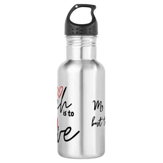 Leraar houdt van 100e schoolonderwijs gepersonalis waterfles (Voorkant)